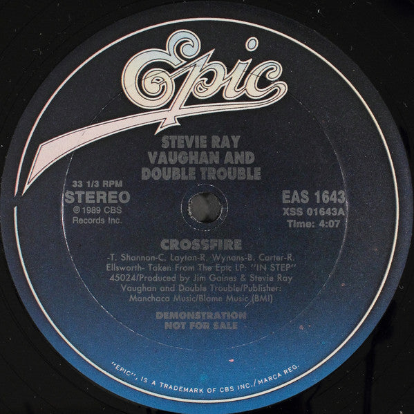 Stevie Ray Vaughan & Double Trouble : Crossfire (12", Single, Promo)