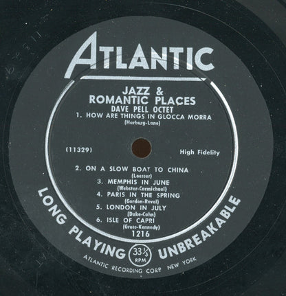Dave Pell Octet : Jazz & Romantic Places (LP, Album, Mono)