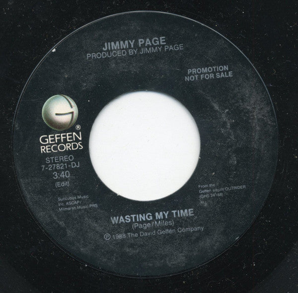 Jimmy Page : Wasting My Time (7", Single, Promo, Styrene)