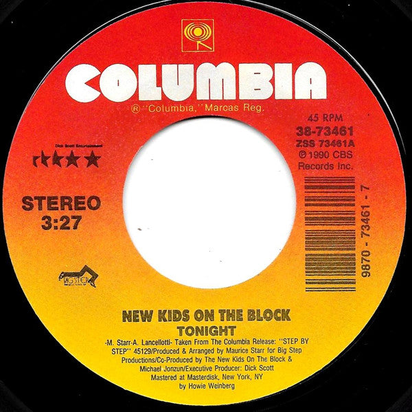 New Kids On The Block : Tonight (7", Single, Styrene)