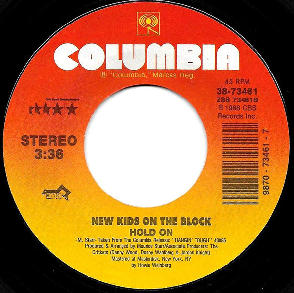 New Kids On The Block : Tonight (7", Single, Styrene)