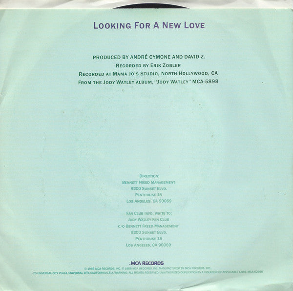 Jody Watley : Looking For A New Love (7", Glo)