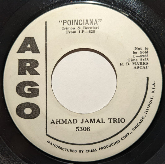 Ahmad Jamal Trio : Poinciana / Soft Winds (7", Single, Promo)