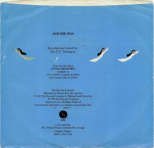 Talking Heads : And She Was (7", Promo, Styrene)