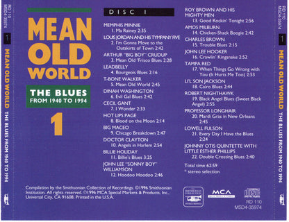 Various : Mean Old World / The Blues From 1940 To 1994 Volume 1 - 4 (4xCD, Comp + Box)