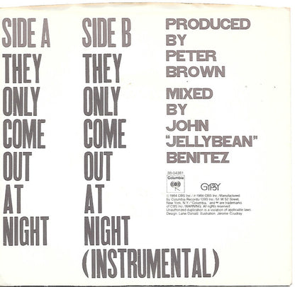 Peter Brown (2) : They Only Come Out At Night (7", Styrene)