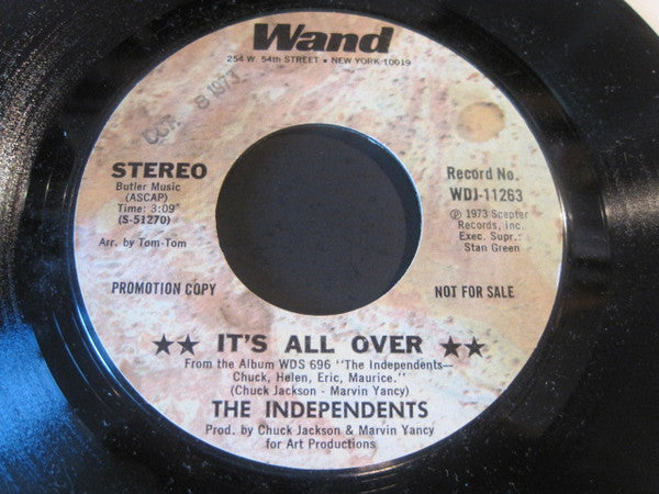The Independents : It's All Over (7", Promo, Styrene)
