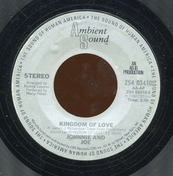 Johnnie & Joe : Kingdom Of Love (7", Styrene)