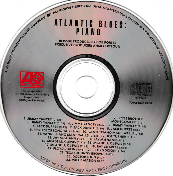 Various : Atlantic Blues: Piano (CD, Album, Comp)