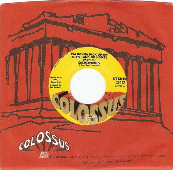 The Devonnes : I'm Gonna Pick Up My Toys (And Go Home) (7", Single)