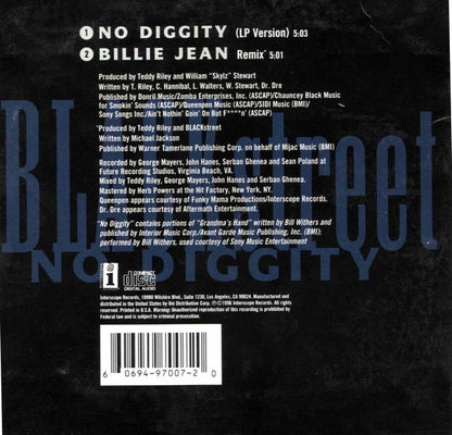 Blackstreet Featuring Dr. Dre : No Diggity (CD, Single, Car)