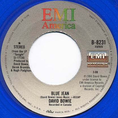 David Bowie : Blue Jean (7", Single, Blu)
