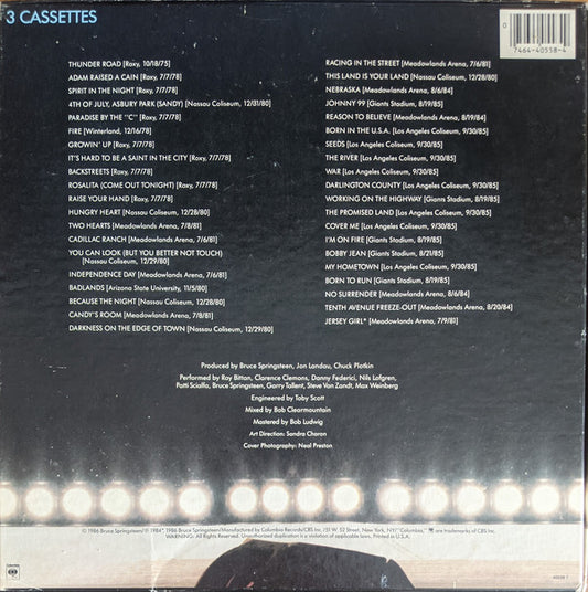 Bruce Springsteen & The E-Street Band : Live/1975-85 (Box + 3xCass, Album, Tex)