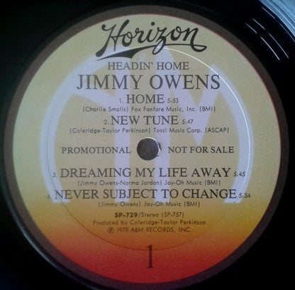 Jimmy Owens : Headin' Home (LP, Album, Promo)