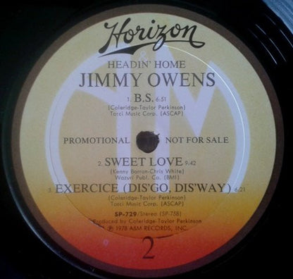 Jimmy Owens : Headin' Home (LP, Album, Promo)