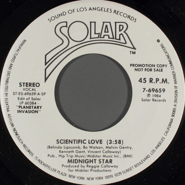Midnight Star : Scientific Love (7", Promo, SP )