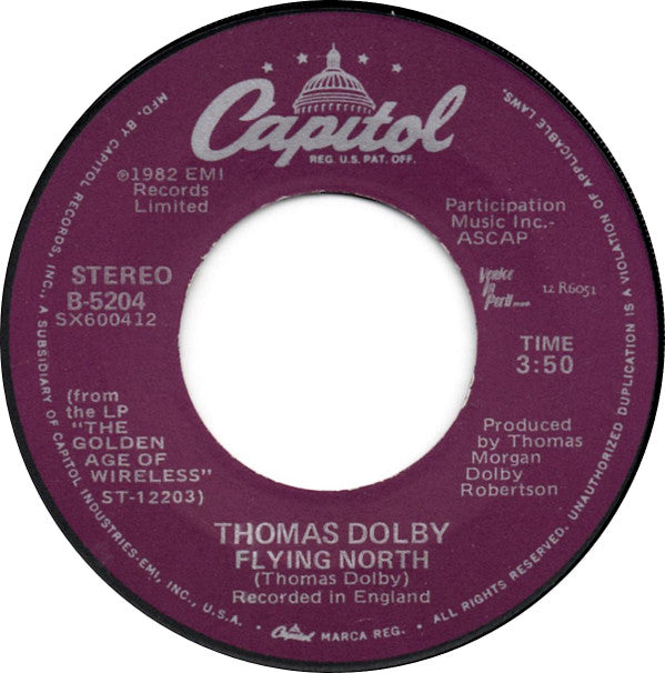 Thomas Dolby : She Blinded Me With Science / Flying North (7", Win)