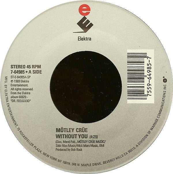 Mötley Crüe : Without You (7", Single)