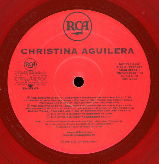 Christina Aguilera : The Christmas Song (Chestnuts Roasting On An Open Fire) (12", Promo, Red)