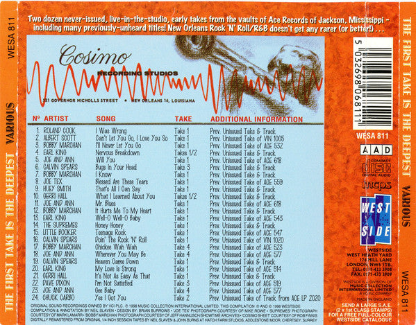 Various : The First Take Is The Deepest (CD, Album, Comp)
