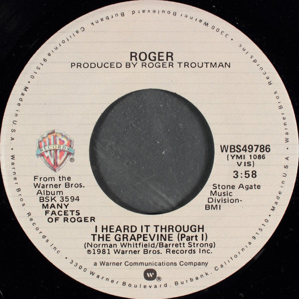 Roger Troutman : I Heard It Through The Grapevine (7")