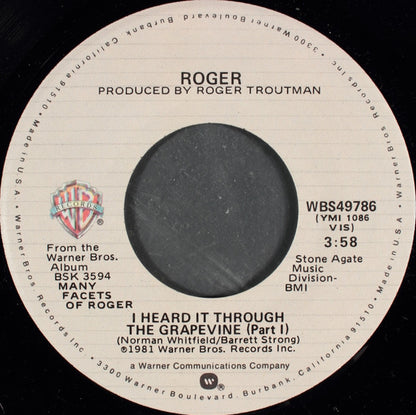 Roger Troutman : I Heard It Through The Grapevine (7")