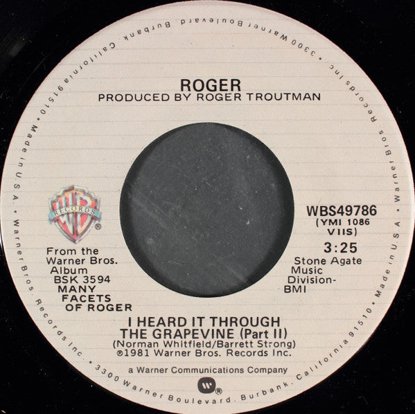 Roger Troutman : I Heard It Through The Grapevine (7")