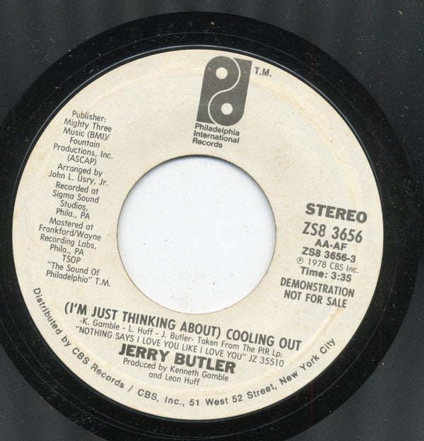 Jerry Butler : (I'm Just Thinking About) Cooling Out (7", Promo, Styrene)