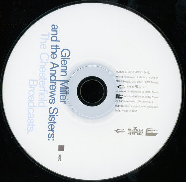 Glenn Miller And His Orchestra And The Andrews Sisters : The Chesterfield Broadcasts (2xCD, Comp, Mono)