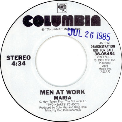 Men At Work : Maria (7", Single, Promo, Styrene)