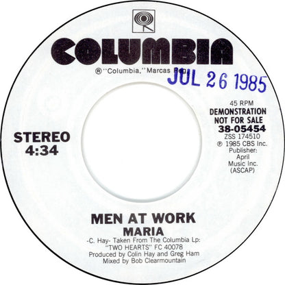 Men At Work : Maria (7", Single, Promo, Styrene)
