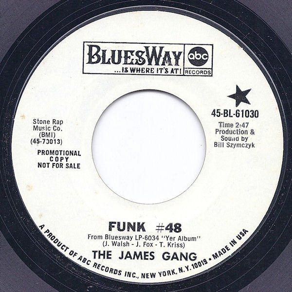 James Gang : Funk  #48 (7", Promo, Styrene)