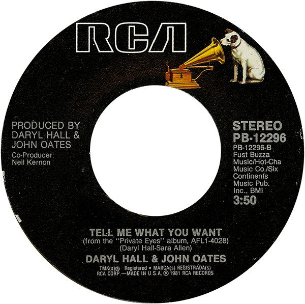 Daryl Hall & John Oates : Private Eyes (7", Styrene, Mon)