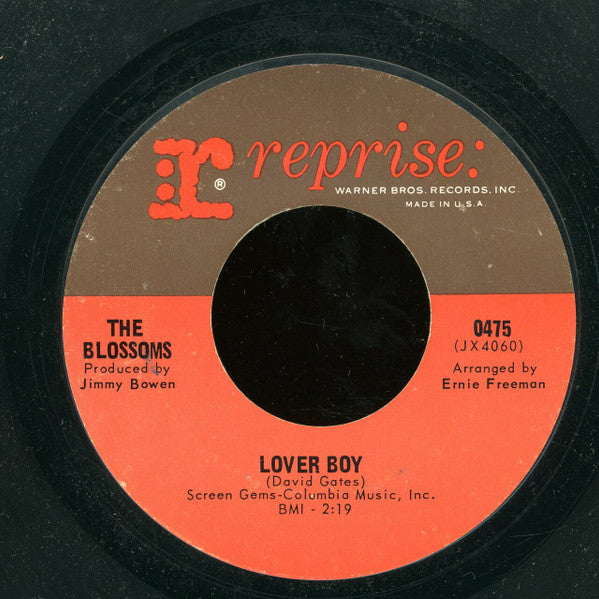 The Blossoms : Lover Boy (7", Single, Styrene)