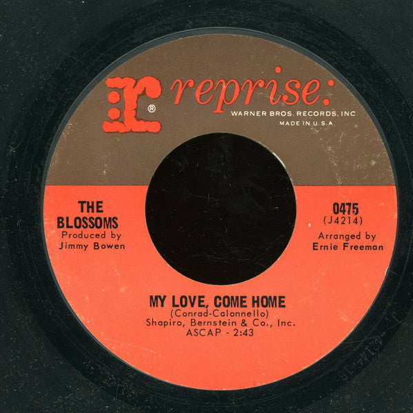 The Blossoms : Lover Boy (7", Single, Styrene)