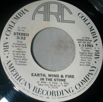 Earth, Wind & Fire : In The Stone (7", Promo, Styrene)