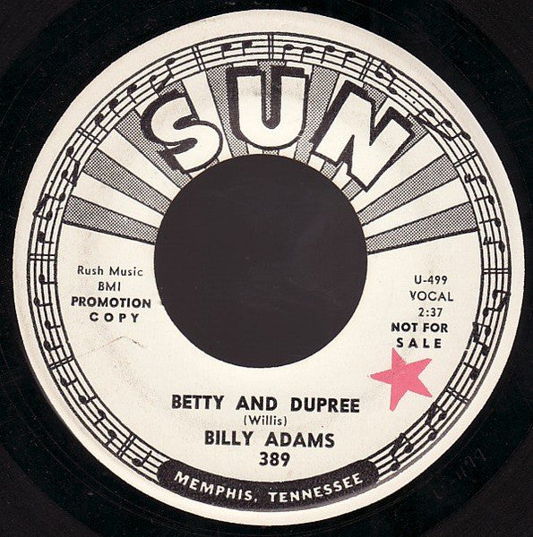 Billy Adams (13) : Betty And Dupree (7", Promo)