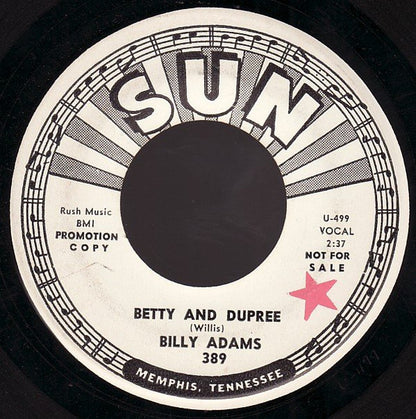 Billy Adams (13) : Betty And Dupree (7", Promo)