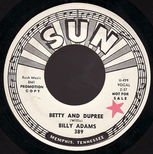 Billy Adams (13) : Betty And Dupree (7", Promo)