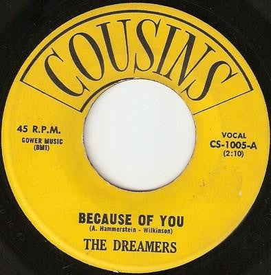 The Dreamers (12) : Because Of You (7", RE, Unofficial)