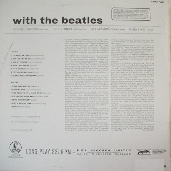 The Beatles : With The Beatles (LP, Album, RE, RP)