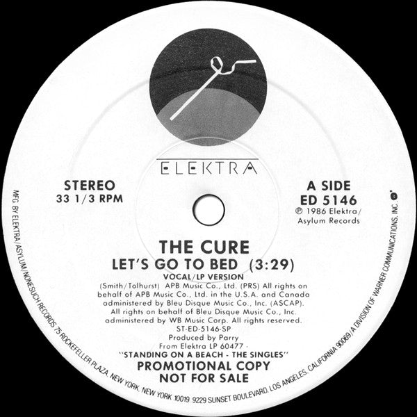 The Cure : Let's Go To Bed (12", Single, Promo)