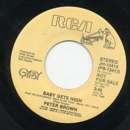Peter Brown (2) : Baby Gets High (7", Mono, Promo)