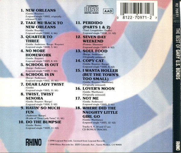 Gary U.S. Bonds : The Best Of Gary U.S. Bonds (CD, Comp, RM)