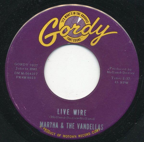 Martha Reeves & The Vandellas : Live Wire  (7", Single, Roc)