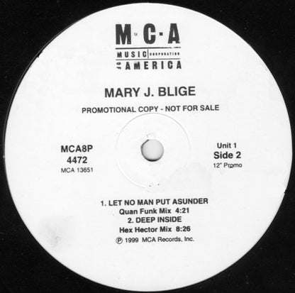 Mary J. Blige : Let No Man Put Asunder / Deep Inside / As (2x12", Promo)