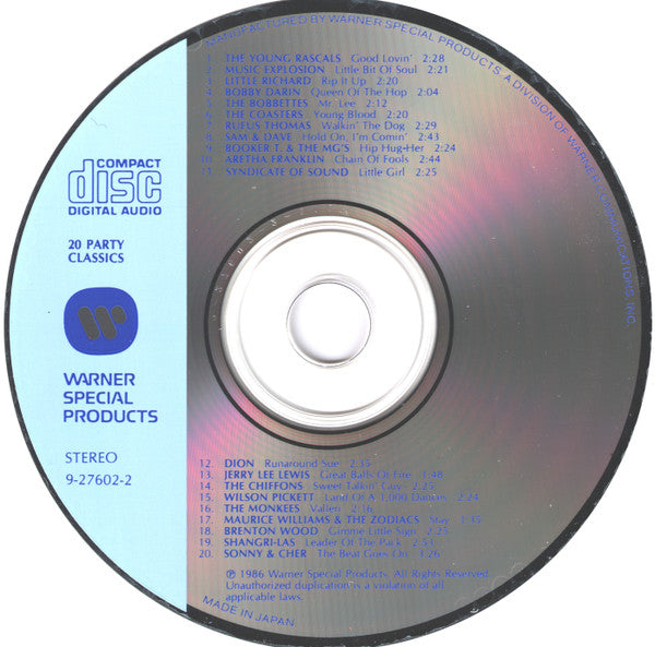 Various : 20 Party Classics (CD, Comp, JVC)
