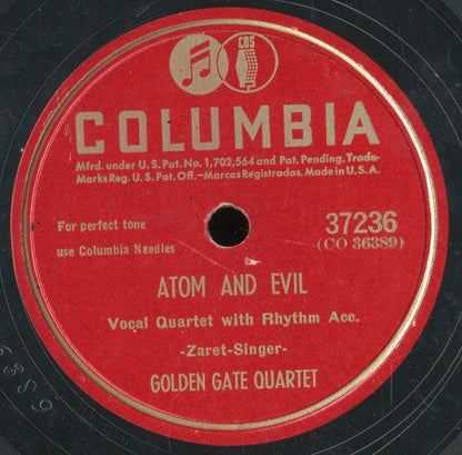 The Golden Gate Quartet : Shadrack / Atom And Evil (Shellac, 10")