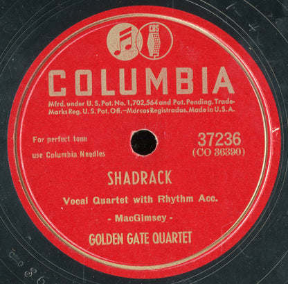The Golden Gate Quartet : Shadrack / Atom And Evil (Shellac, 10")