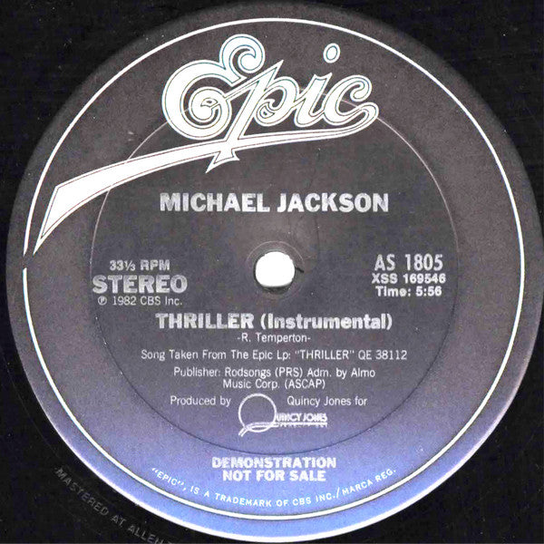 Michael Jackson : Thriller (12", Promo)